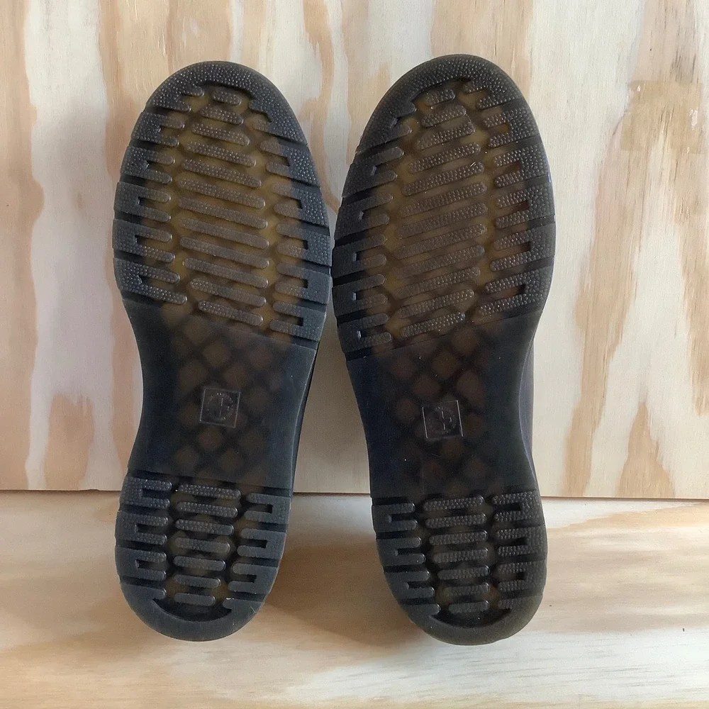 Dr. Martens Zavala Lo Black Leather Platform Oxford Shoes US L 9 M 8 LA004